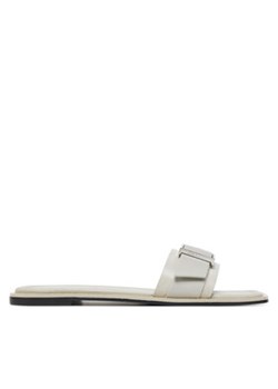 Calvin Klein Klapki Flat Slide W/Buckle - Lth HW0HW02490 Szary ze sklepu MODIVO w kategorii Klapki damskie - zdjęcie 178697365