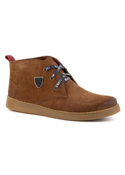 Buty męskie skórzane Chukka KAMPOL 110/804 brązowe ze sklepu butyolivier w kategorii Buty zimowe męskie - zdjęcie 178699275