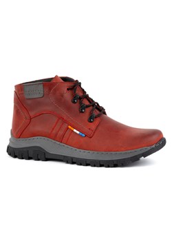 Buty męskie skórzane zimowe 119GT czerwone ze sklepu butyolivier w kategorii Buty zimowe męskie - zdjęcie 178700157
