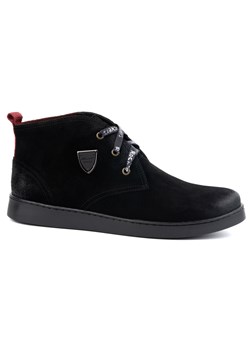 Buty męskie skórzane Chukka ocieplane KAMPOL 110/35 czarne ze sklepu butyolivier w kategorii Buty zimowe męskie - zdjęcie 178700579