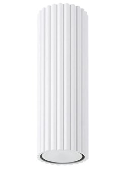 Biała lampa sufitowa ryflowana 20cm - D292 F6-C76 ze sklepu Edinos.pl w kategorii Lampy sufitowe - zdjęcie 178703595