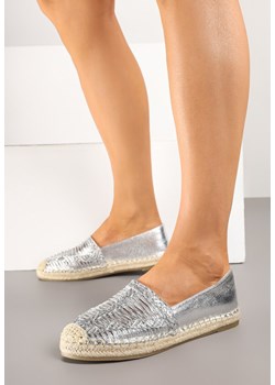 Srebrne Espadryle z Ozdobną Plecionką na Cholewce w Stylu Boho Adisella ze sklepu renee.pl w kategorii Espadryle damskie - zdjęcie 178705488