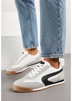 Biało-Szare Sneakersy w Klasycznym Stylu Ellirianne ze sklepu born2be.pl w kategorii Buty sportowe damskie - zdjęcie 178705945