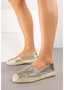 Złote Espadryle Ozdobione Plecioną Cholewką i Sznurkiem Andisla ze sklepu born2be.pl w kategorii Espadryle damskie - zdjęcie 178706089