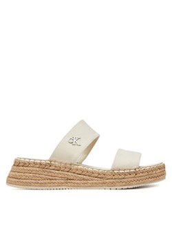 Calvin Klein Jeans Espadryle Sporty Rope Mg Lth Webbing YW0YW01704 Beżowy ze sklepu MODIVO w kategorii Klapki damskie - zdjęcie 178706685