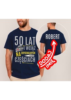 męska GRANATOWA koszulka na 50 urodziny z imieniem ze sklepu Time For Fashion w kategorii T-shirty męskie - zdjęcie 178718335