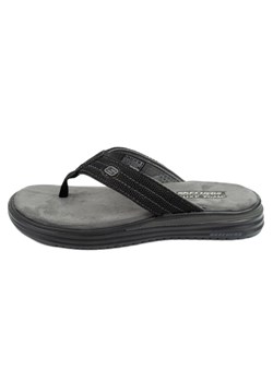 Japonki Skechers Proven M 204577 Blk czarne ze sklepu ButyModne.pl w kategorii Klapki męskie - zdjęcie 178719857