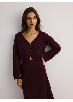 Reserved - Krótki kardigan z guzikami - fioletowy ze sklepu Reserved w kategorii Swetry damskie - zdjęcie 178722226