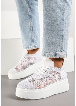 Białe Ażurowe Sneakersy Vices na Platformie Halvisa ze sklepu renee.pl w kategorii Buty sportowe damskie - zdjęcie 178722967