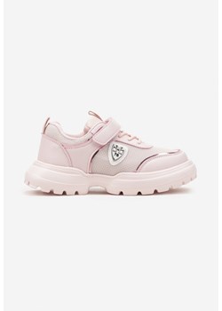Różowe Buty Sportowe Sneakersy ze Skórzaną Wkładką i Aplikacją Fonaven ze sklepu born2be.pl w kategorii Buty sportowe dziecięce - zdjęcie 178725316
