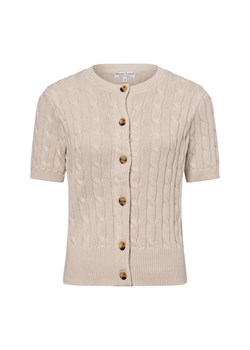 Marie Lund Damski kardigan z krótkim rękawem Kobiety Bawełna kitt jednolity ze sklepu vangraaf w kategorii Swetry damskie - zdjęcie 178731095