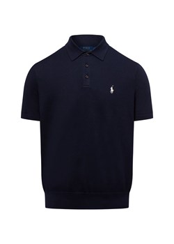 Polo Ralph Lauren Męski sweter z krótkim rękawem Mężczyźni Bawełna granatowy jednolity ze sklepu vangraaf w kategorii Swetry męskie - zdjęcie 178731108
