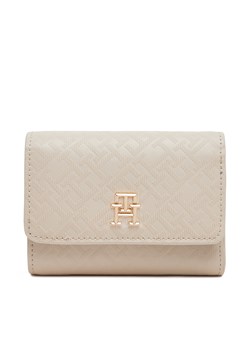 Duży Portfel Damski Tommy Hilfiger Th Distinct Trifold Wallet Mono AW0AW17257 Écru ze sklepu eobuwie.pl w kategorii Portfele damskie - zdjęcie 178737735