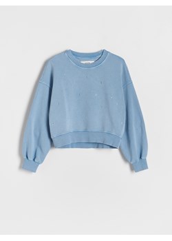 Reserved - Bluza z cyrkoniami - niebieski ze sklepu Reserved w kategorii Bluzy dziewczęce - zdjęcie 178745395