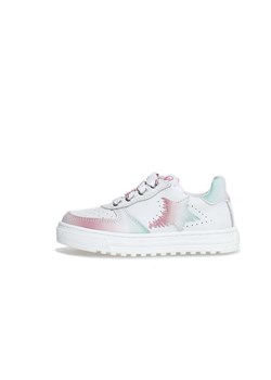 Naturino Skórzane sneakersy &quot;Hess 2&quot; w kolorze biało-jasnoróżowo-zielonym ze sklepu Limango Polska w kategorii Buty sportowe dziecięce - zdjęcie 178749229