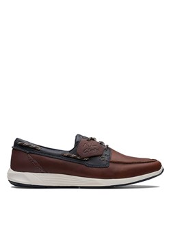 Clarks Skórzane slippersy &quot;ATL Sail Go&quot; w kolorze brązowym ze sklepu Limango Polska w kategorii Buty sportowe męskie - zdjęcie 178749328