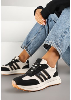 Czarne Sneakersy Ozdobione Geometrycznym Wzorem Eldvisa ze sklepu renee.pl w kategorii Buty sportowe damskie - zdjęcie 178759487