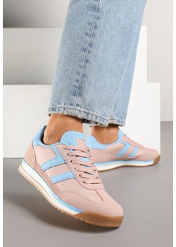 Różowo-Niebieskie Sneakersy Ozdobione Paskami Eranelia ze sklepu born2be.pl w kategorii Buty sportowe damskie - zdjęcie 178761008
