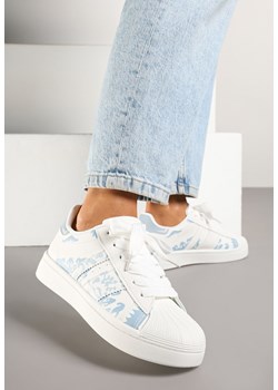 Białe Sneakersy Ozdobione Geometrycznym Wzorem Seldisa ze sklepu born2be.pl w kategorii Buty sportowe damskie - zdjęcie 178761167