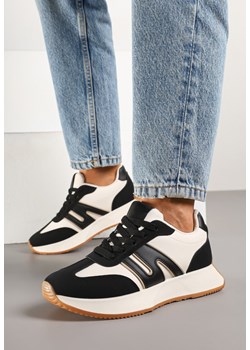 Czarne Sneakersy z Geometrycznym Wzorem Avisella ze sklepu born2be.pl w kategorii Buty sportowe damskie - zdjęcie 178761329