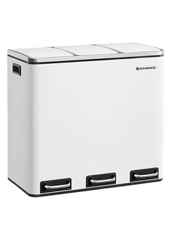 SONGMICS Kosz w kolorze srebrno-białym na śmieci - 61 x 55,5 x 31,5 cm ze sklepu Limango Polska w kategorii Kosze na śmieci - zdjęcie 178782695