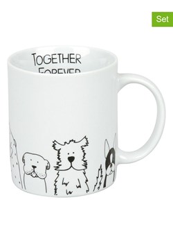 Könitz Kubki (2 szt.) &quot;Funny dogs&quot; w kolorze biało-czarnym do kawy - 330 ml ze sklepu Limango Polska w kategorii Kubki - zdjęcie 178783235