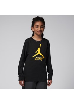 T-shirt z długim rękawem dla dużych dzieci (chłopców) Jordan NBA Los Angeles Lakers Essential - Czerń ze sklepu Nike poland w kategorii T-shirty chłopięce - zdjęcie 178785206