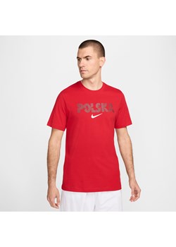 Męski T-shirt piłkarski Nike Polska Crest - Czerwony ze sklepu Nike poland w kategorii T-shirty męskie - zdjęcie 178785306