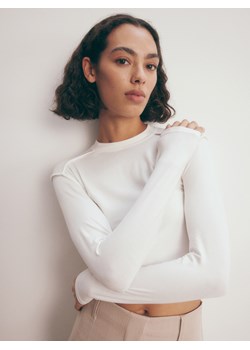Reserved - Bluzka z ozdobnymi przeszyciami - złamana biel ze sklepu Reserved w kategorii Bluzki damskie - zdjęcie 178805816