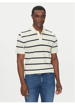 Gant Polo 2014022 Écru Regular Fit ze sklepu MODIVO w kategorii T-shirty męskie - zdjęcie 178807235