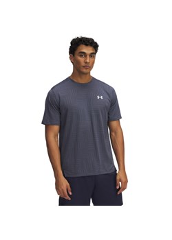 Męska koszulka treningowa Under Armour UA Tech Vent Geotessa SS - szara ze sklepu Sportstylestory.com w kategorii T-shirty męskie - zdjęcie 178810156