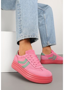 Fuksjowe Sneakersy Typu Kultowe Tenisówki na Niskiej Platformie Olritia ze sklepu renee.pl w kategorii Buty sportowe damskie - zdjęcie 178811115