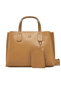 Torebka Tommy Hilfiger Th Distinct Mini Tote AW0AW17192 Brązowy ze sklepu eobuwie.pl w kategorii Torebki damskie - zdjęcie 178812288