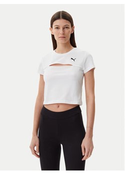 Puma T-Shirt Ess Cut-Out 631164 Biały Slim Fit ze sklepu MODIVO w kategorii Bluzki damskie - zdjęcie 178812296
