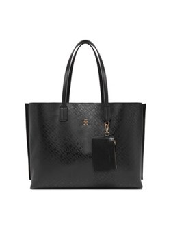 Tommy Hilfiger Torebka Th Distinct Tote Mono AW0AW17195 Czarny ze sklepu MODIVO w kategorii Torby Shopper bag - zdjęcie 178814546