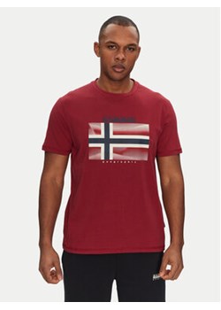 Napapijri T-Shirt S-Lari NP0A4IE5R1E1 Czerwony Regular Fit ze sklepu MODIVO w kategorii T-shirty męskie - zdjęcie 178814665