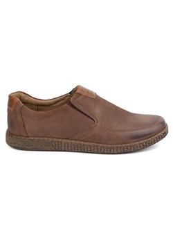 Buty męskie skórzane Casual 854/2 brązowe ze sklepu butyolivier w kategorii Półbuty męskie - zdjęcie 178823658