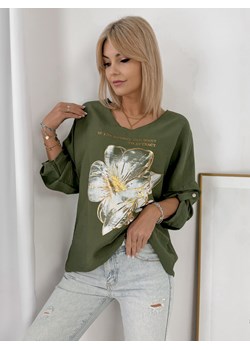 bluzka zinza khaki one size ze sklepu UBRA w kategorii Bluzki damskie - zdjęcie 178830078