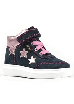 Richter Shoes Skórzane sneakersy &quot;Alessa&quot; w kolorze granatowo-jasnoróżowym ze sklepu Limango Polska w kategorii Buty zimowe dziecięce - zdjęcie 178852158
