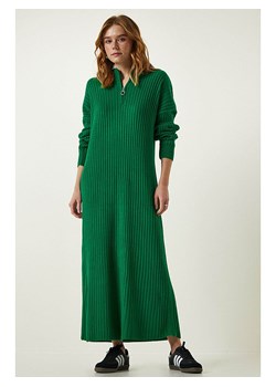 Happiness Istanbul Sukienka dzianinowa w kolorze zielonym ze sklepu Limango Polska w kategorii Sukienki - zdjęcie 178852477