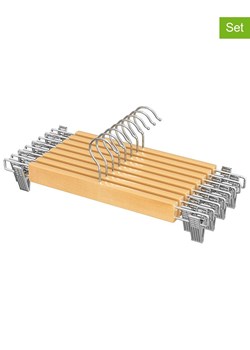 SONGMICS Wieszaki (8 szt.) w kolorze srebrno-jasnobrązowym na ubrania - 34 x 12,5 cm ze sklepu Limango Polska w kategorii Szafy - zdjęcie 178852869