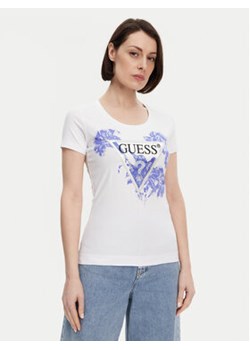 Guess T-Shirt W5GI08 J1314 Biały Slim Fit ze sklepu MODIVO w kategorii Bluzki damskie - zdjęcie 178855217