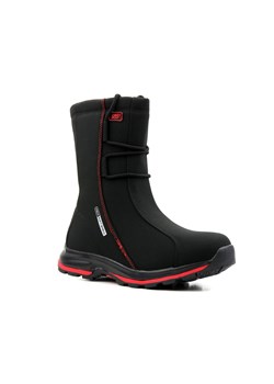 Wysokie śniegowce damskie DK Soft Shell 1754, czarno-czerwone ze sklepu ulubioneobuwie w kategorii Śniegowce damskie - zdjęcie 178861049