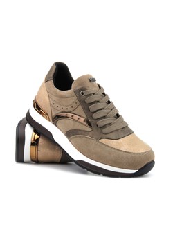Sneakersy damskie na platformie - INBLU IN001302, beżowe ze sklepu ulubioneobuwie w kategorii Buty sportowe damskie - zdjęcie 178863175