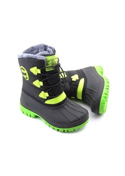Śniegowce dziecięce ze ściągaczem - LEE COOPER LCJ-21-44-0519K, czarne z zielenią ze sklepu ulubioneobuwie w kategorii Buty zimowe dziecięce - zdjęcie 178870676