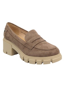 Półbuty, loafersy damskie Potocki 24-12401, khaki - wsuwane ze sklepu ulubioneobuwie w kategorii Mokasyny damskie - zdjęcie 178875968