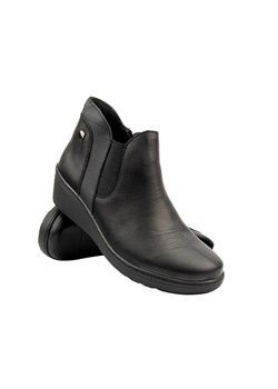 Eleganckie Botki Damskie Na Koturnie - HELIOS Komfort 596, Czarne ze sklepu ulubioneobuwie w kategorii Botki - zdjęcie 178876226