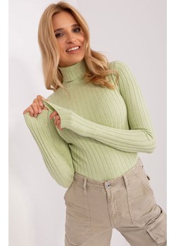 Sweter z golfem pistacjowy PM-SW-1087.09, Kolor pistacjowy, Rozmiar S/M, P-M ze sklepu Primodo w kategorii Swetry damskie - zdjęcie 178878947