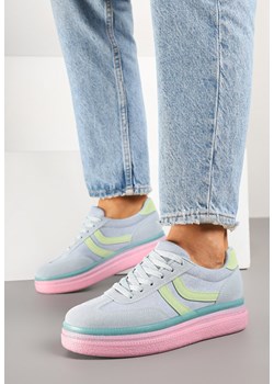 Niebiesko-Różowe Sneakersy w Stylu Klasycznych Tenisówek na Grubej Podeszwie Grelritia ze sklepu born2be.pl w kategorii Buty sportowe damskie - zdjęcie 178889157