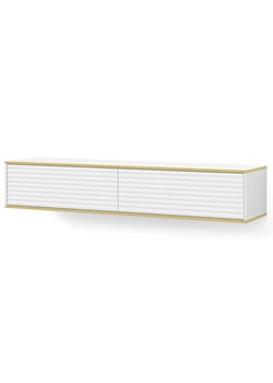 Biała podwieszana frezowana szafka rtv A3-R02 - id: 37376 - marki Elior - 178890148 Biała podwieszana frezowana szafka rtv A3-R02 ze sklepu Edinos.pl w kategorii Szafki RTV - zdjęcie 178890148